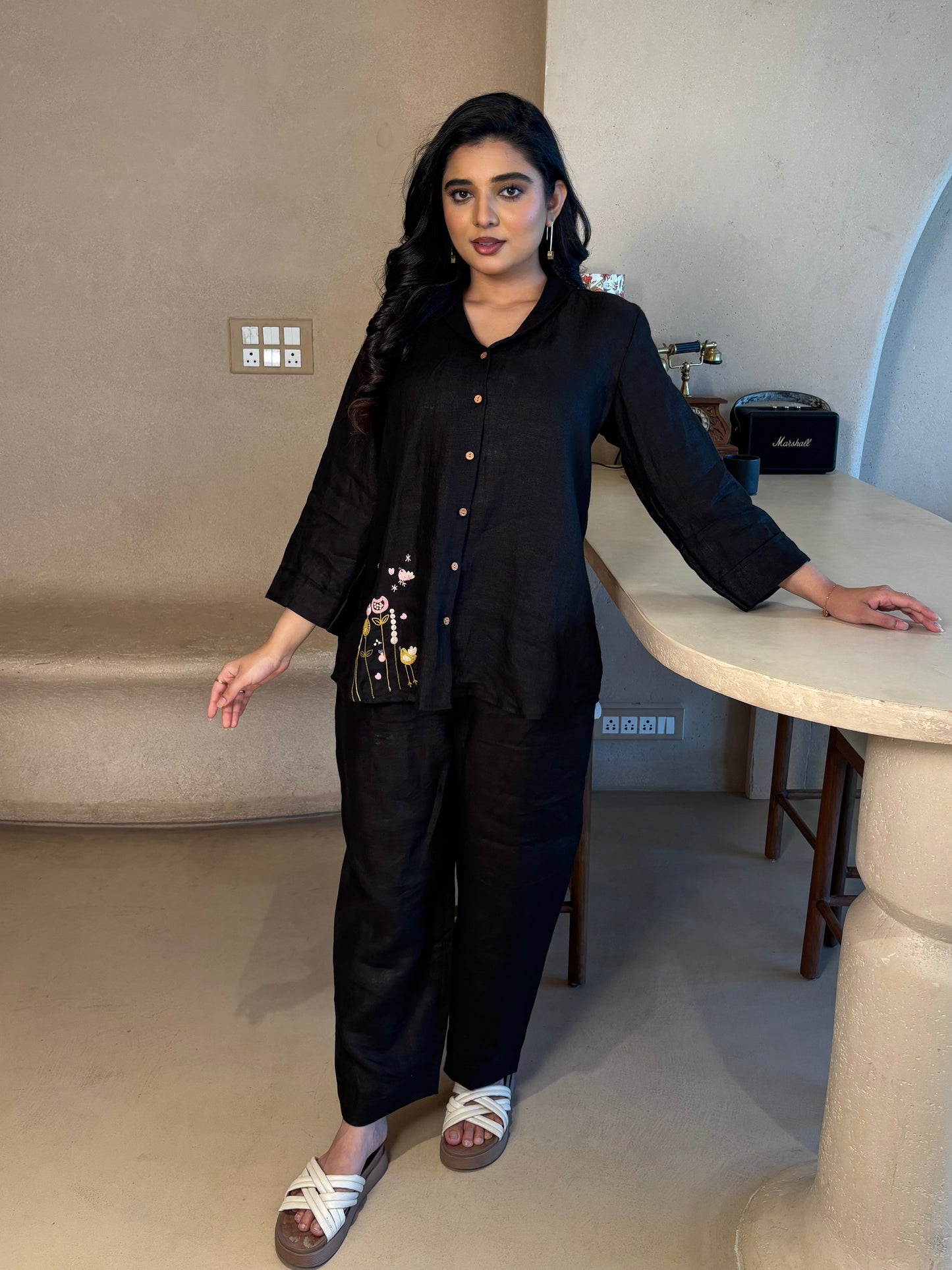 Linen Co-Ord set- Black