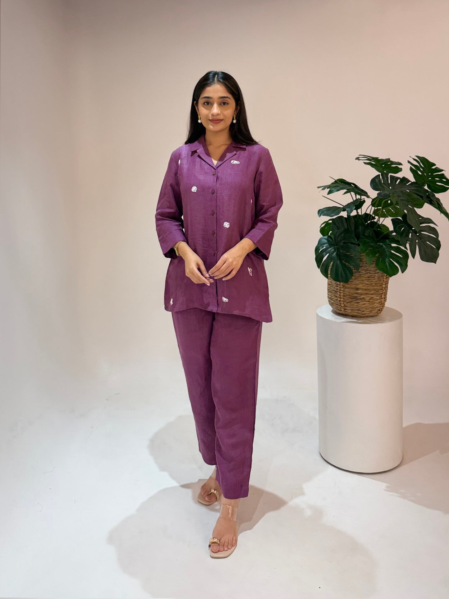 Linen Co-Ord set- Purple