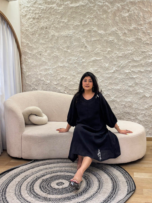 Linen Dress - Black