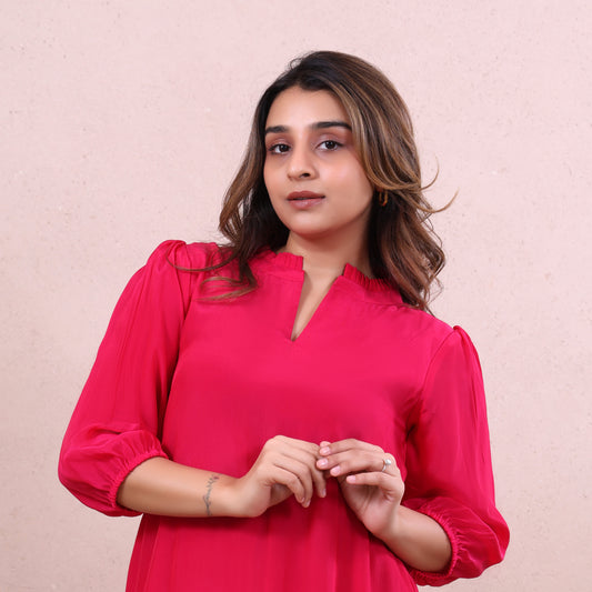 Fuschia Pink Midi Dress