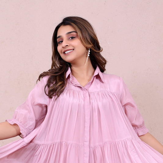 Baby Pink Layered Dress