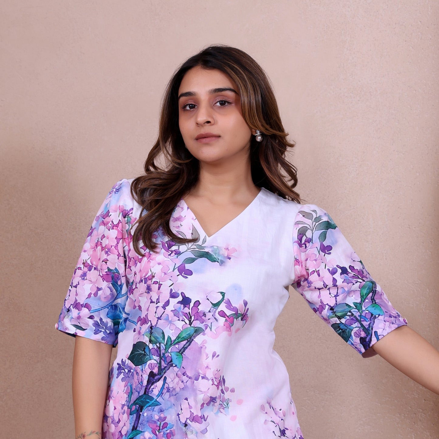 Flower Cotton Linen Dress