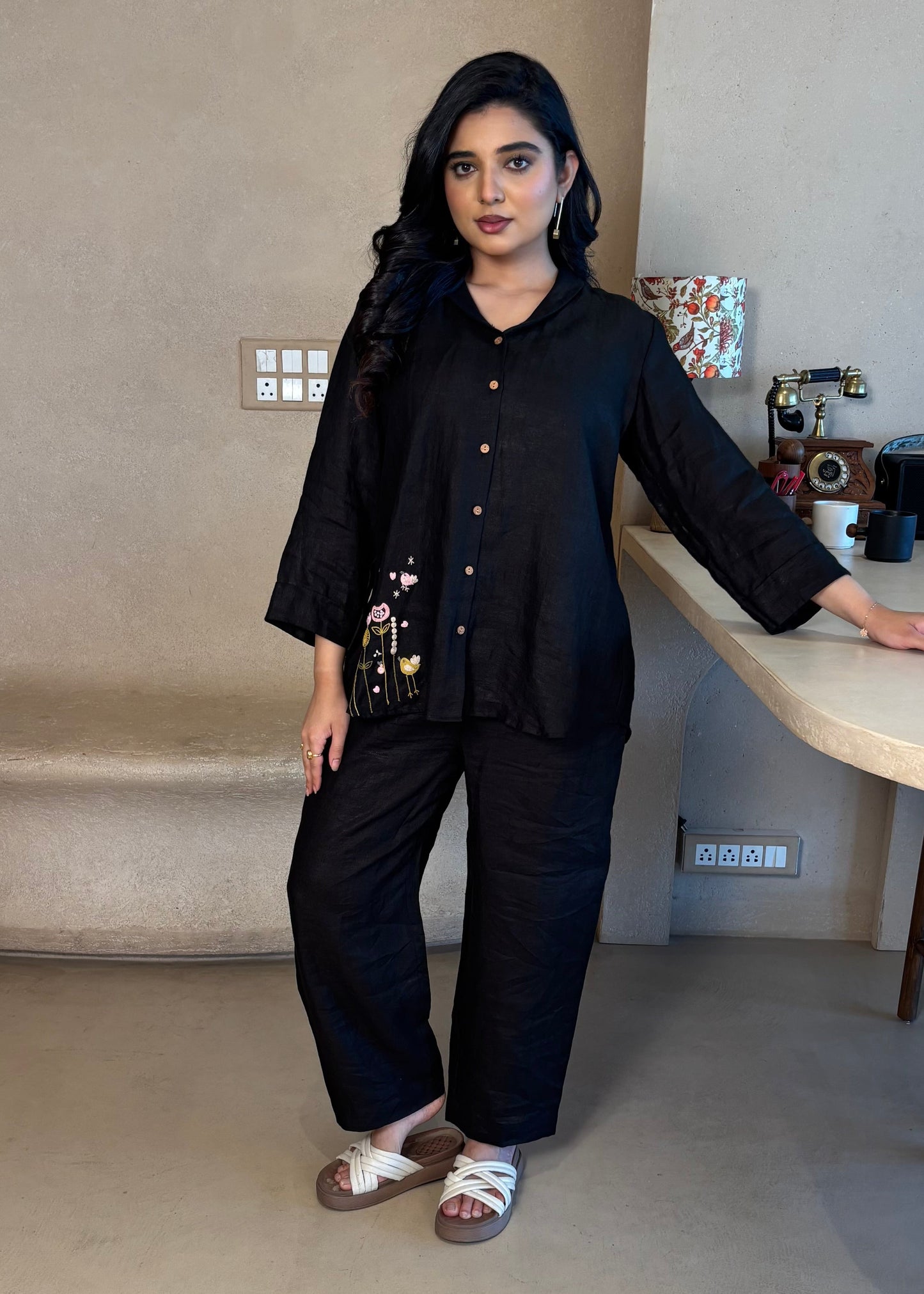 Linen Co-Ord set- Black