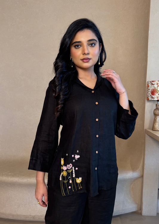 Linen Co-Ord set- Black