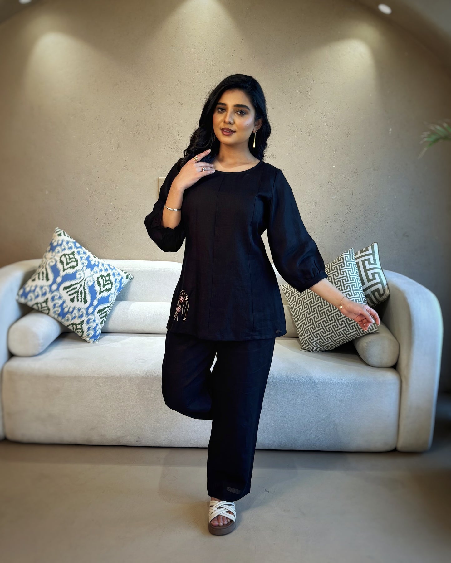 Linen Co-Ord set- Black