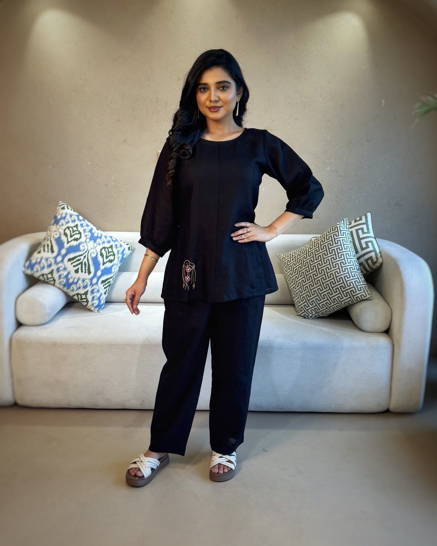 Linen Co-Ord set- Black