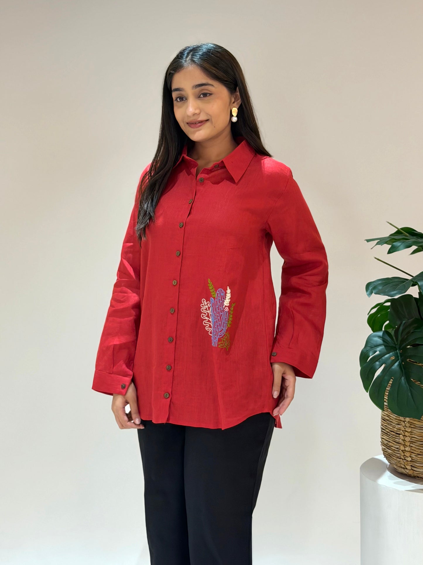 Linen Shirt - Red