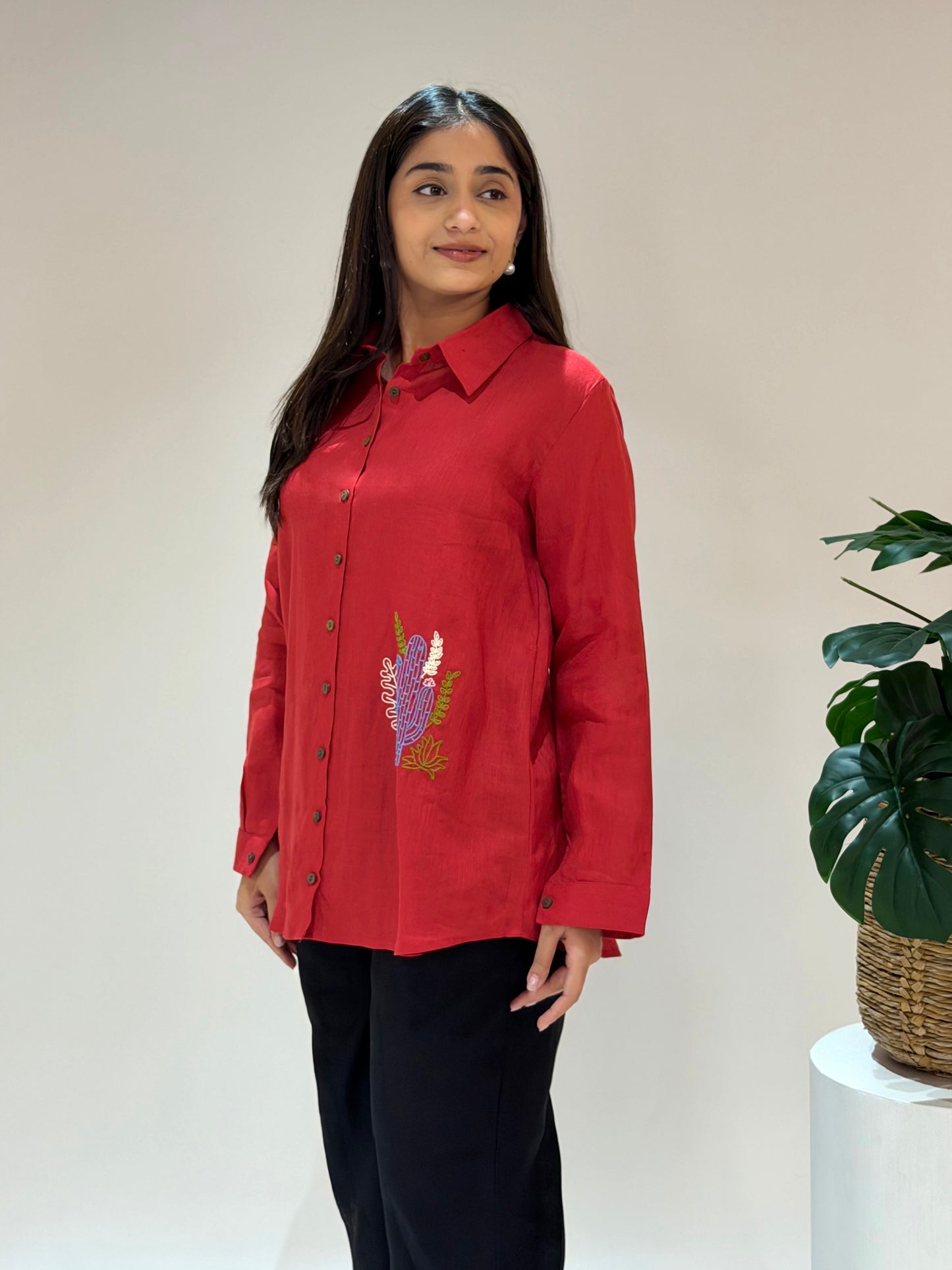 Linen Shirt - Red