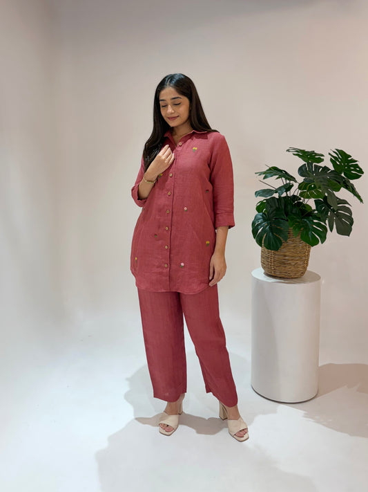 Linen Co-Ord set- Rose Gold