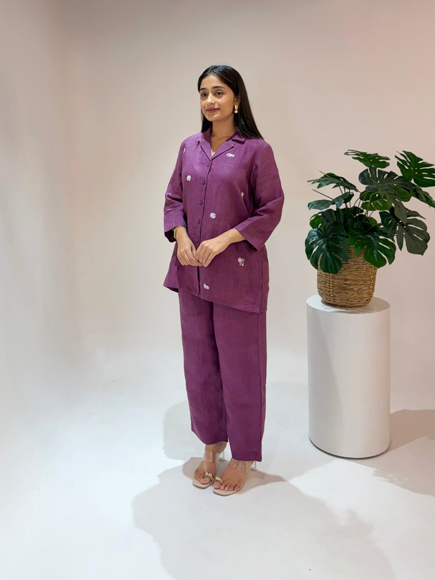 Linen Co-Ord set- Purple