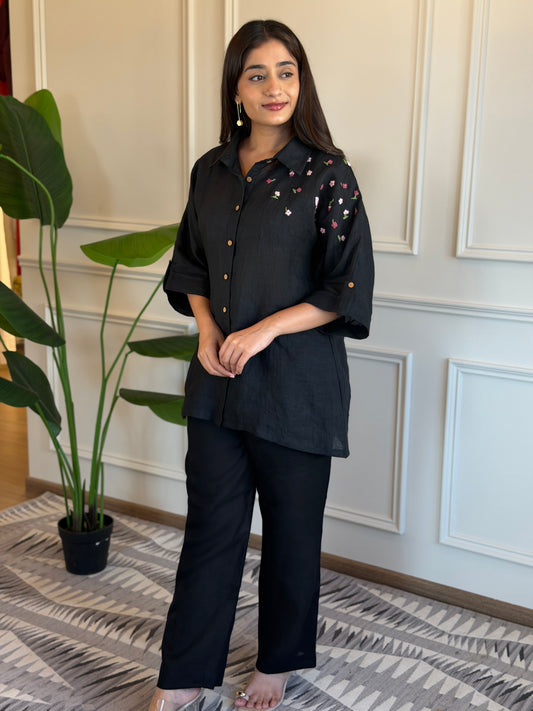 Linen Co-Ord set- Black