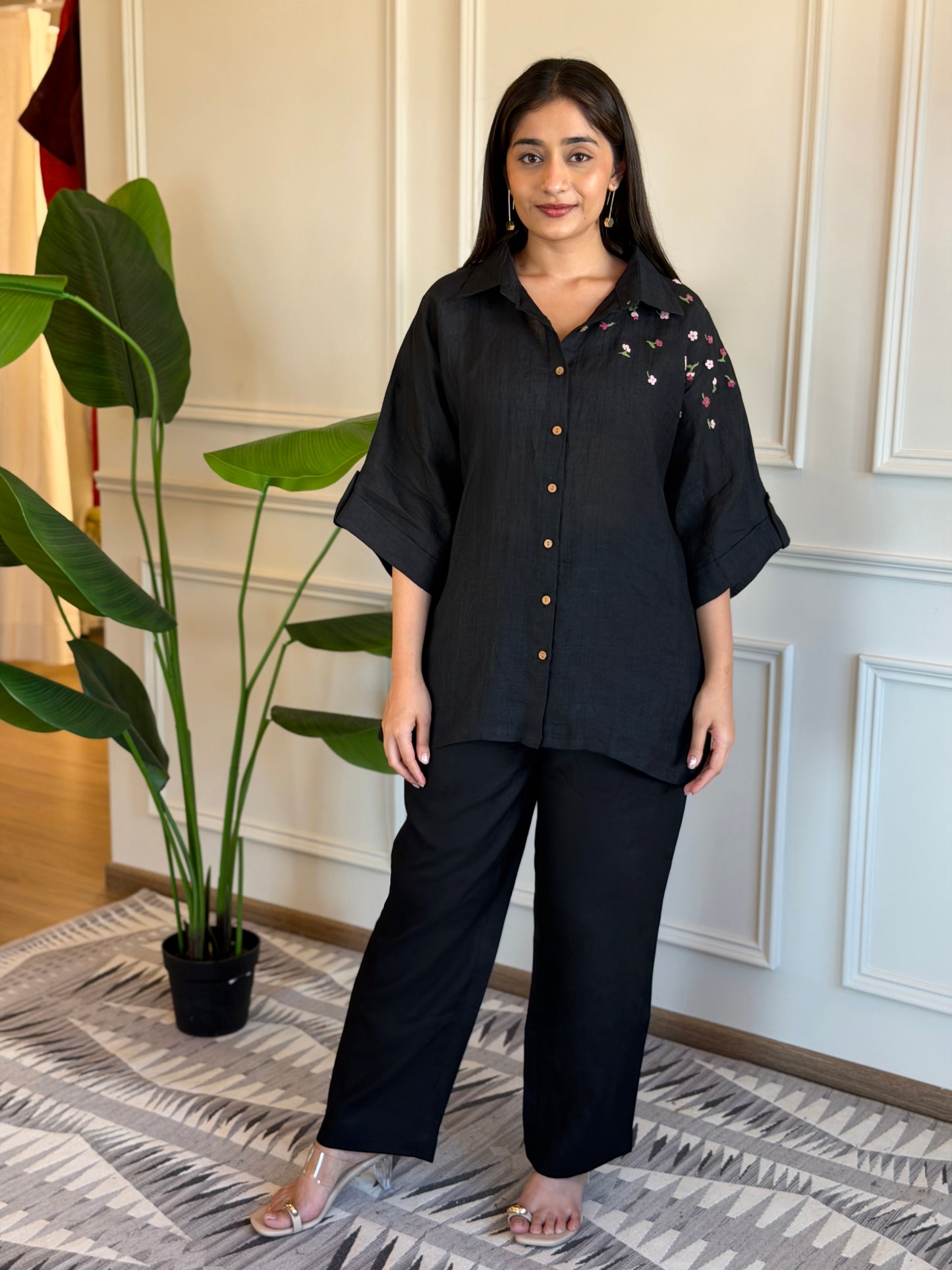 Linen Co-Ord set- Black