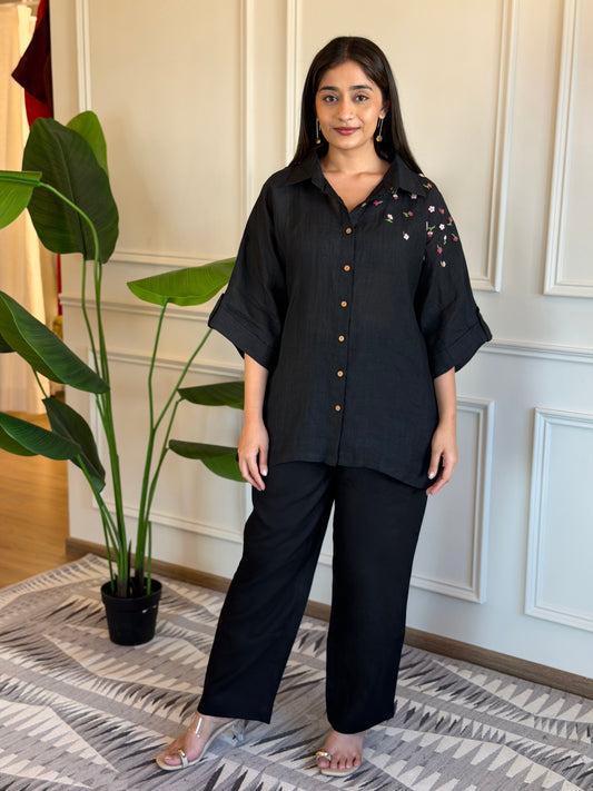 Linen Co-Ord set- Black