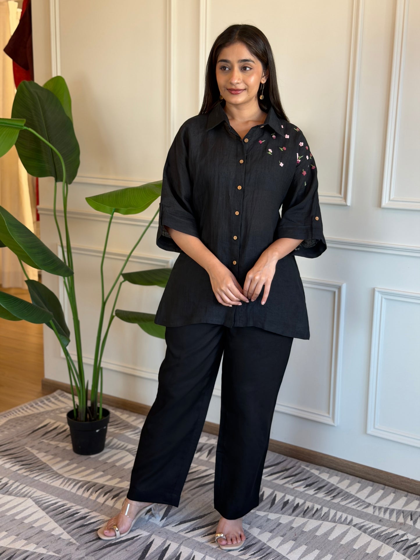 Linen Co-Ord set- Black