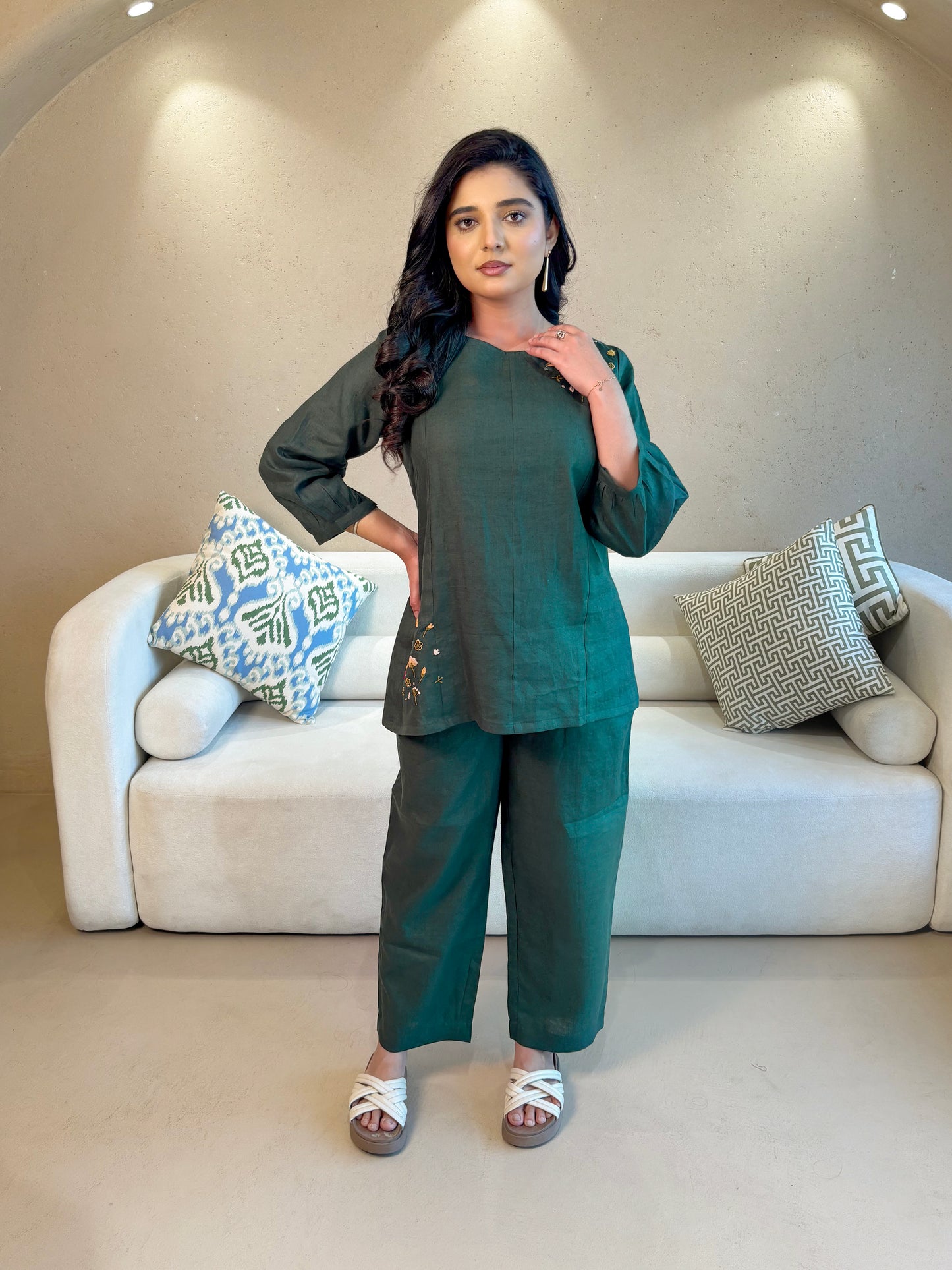 Linen Co-Ord set- Green