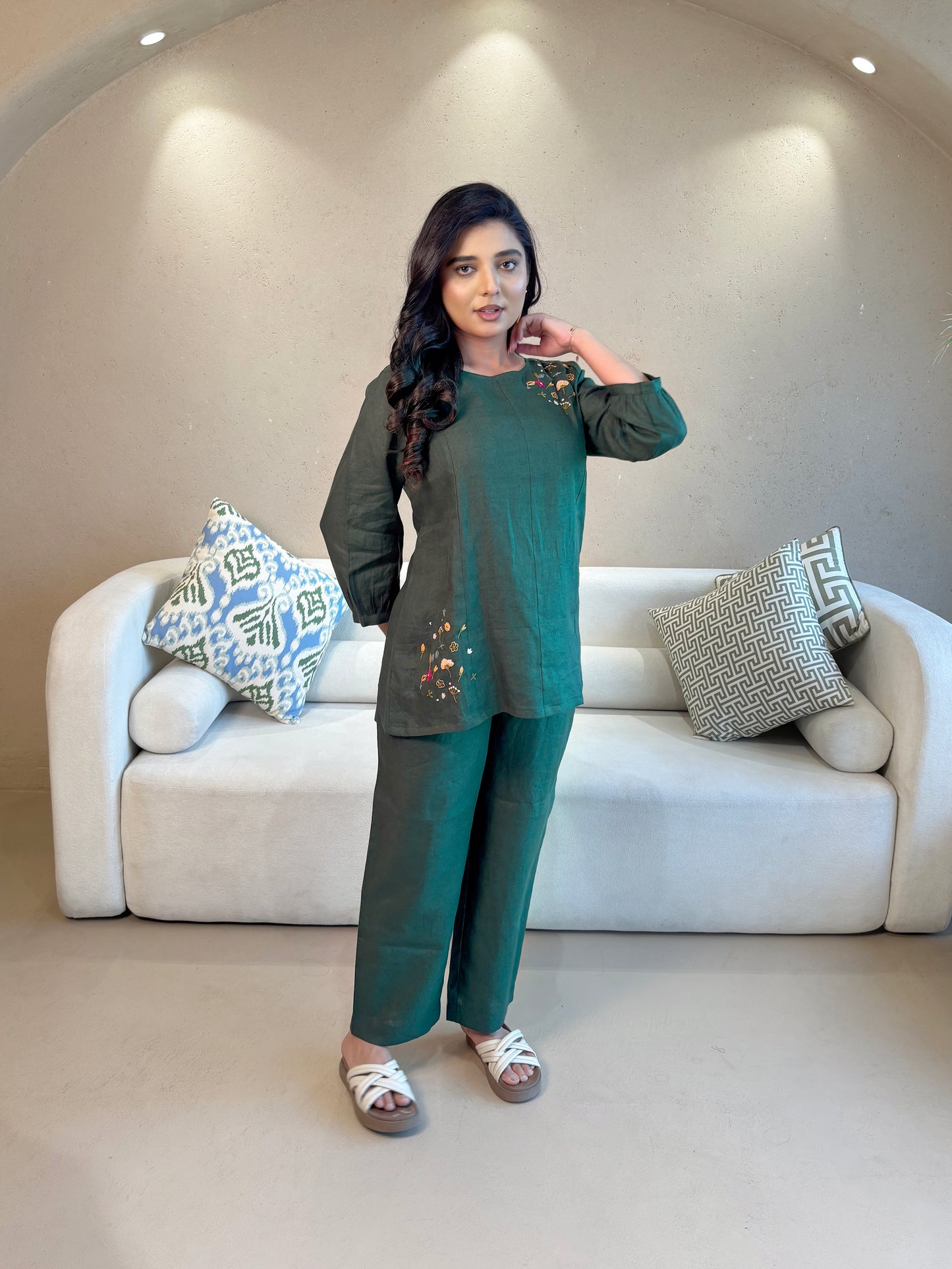 Linen Co-Ord set- Green